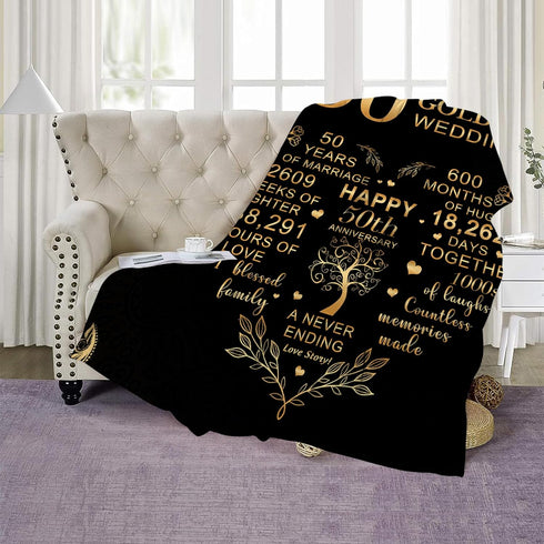 Golden Wedding Anniversary Blanket A Perfect Gift for Your Parents